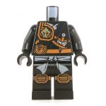 LEGO Black Outfit with Shoulder Armor, Tied Waist, Knee Pads