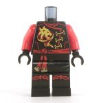 LEGO Black Keikogi with Red Arms, Red Sash and Ties