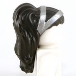 LEGO Hair, Female, Long and Straight with Silver Bands, Black (Rubber)