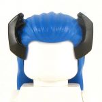 LEGO Long Blue Hair with Black Horns