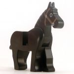 LEGO Riding Horse, black, v1, Circle Eyes