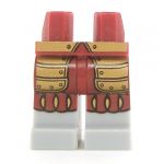 LEGO Legs, Red and Gold Armor, Light Bluish Gray Boots