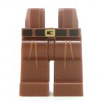 LEGO Legs, Reddish Brown Pleated Pants with Black Belt