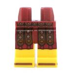 LEGO Legs, Dark Red Tunic with Leather Straps and Copper Studs, and Sandals