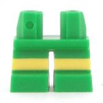 LEGO Short Legs, Bright Green with Yellow Stripe