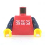LEGO Torso, Red with Blue Arms, 3 Symbols