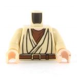 LEGO Torso, Tan Layered Shirt over Brown Undershirt, Brown Belt