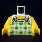 LEGO Torso, White Top with Green Apples and Lime Spots