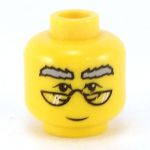 LEGO Head, Older Man with Gray Eyebrows, Glasses