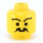LEGO Head, Thin Eyebrows and Moustache (Rare)