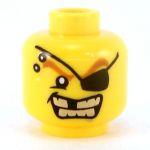 LEGO Head, Eye Patch, Gold Teeth