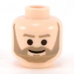 LEGO Head, Dark Tan Trimmed Beard