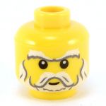 LEGO Head, Bushy White Beard, Smiling