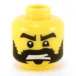 LEGO Head, Black Moustache and Sideburns