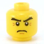 LEGO Head, Angled Black Eyebrows, Frown