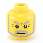 LEGO Head, Gray Beard, Frowning