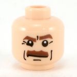 LEGO Head, Brown Eyebrows and Thick Brown Moustache