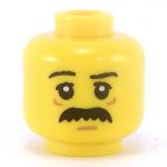 LEGO Head, Black Bushy Moustache