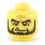 LEGO Head, Black Chinstrap Beard, Pointy Tooth