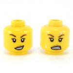 LEGO Head, Reddish Brown Chin Goatee and Eyebrows and Sideburns, Lopsided Smile [CLONE]