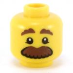 LEGO Head, Brown Eyebrows and Huge Moustache