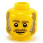 LEGO Head, Brown and Gray Moustache and Sideburns