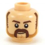 LEGO Head, Light Flesh, Brown Sideburns, Moustache, and Stubble