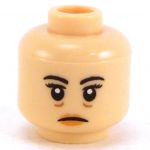 LEGO Head, Female, Peach Lips, Angled Eyebrows [CLONE]