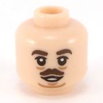 LEGO Head, Light Flesh, Dark Brown Eyebrows and Small Moustache