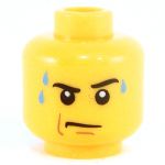 LEGO Head, Serious Face with Beads of Sweat