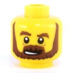 LEGO Head, Brown Bushy Eyebrows and Beard