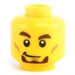 LEGO Head, Dark Brown Eyebrows, and Goatee