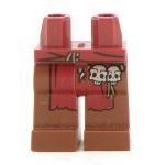 LEGO Reddish Brown Legs with Dark Red Loincloth and Skulls
