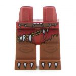 LEGO Reddish Brown Legs with Claws, Dark Red Loincloth