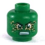 LEGO Head, Green with Energy Pattern Around Eyes