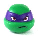 LEGO Head, Bright Green Turtle Head, Purple Mask