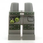LEGO Legs, Dark Bluish Gray with Studded Dark Green Belt and Leg Straps, Two Potions