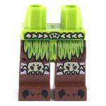 LEGO Legs, Reddish Brown with Grass Skirt, Knee Pads