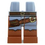 LEGO Legs, Sand Blue Pants with Brown Boots, Gunbelt