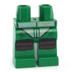 LEGO Legs, Green with Turtle Shell, Brown Knee Pads