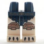 LEGO Legs, White with Dark Blue Loincloth, Knee Pads