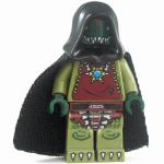 LEGO Lizardfolk Shaman / Druid (PF2 Stargazer), Black Hooded Cloak