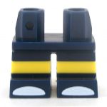 LEGO Short Legs, Dark Blue with Yellow Stripe