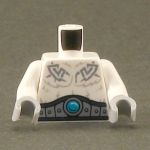 LEGO Torso, White Fur with Design, Wide Belt