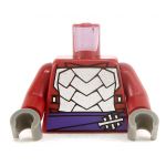 LEGO Torso, Dark Red, Silver Armor, Purple Sash