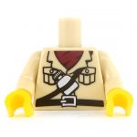 LEGO Torso, Tan Button-Up Shirt, Canteen