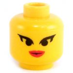 LEGO Head, Female, Red Lips and Angled Eyes