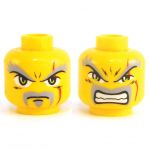 LEGO Head, Gray Moustache and Soul Patch, Scar, Serious/Angry