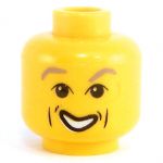 LEGO Head, Light Brown Eyebrows, Dimples, Smile