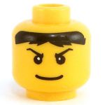 LEGO Head, Black Hair and Smile